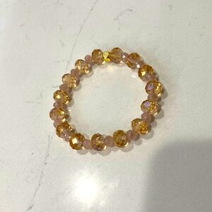 Peach 🍑 cobbler bracelet- with pearl crystals